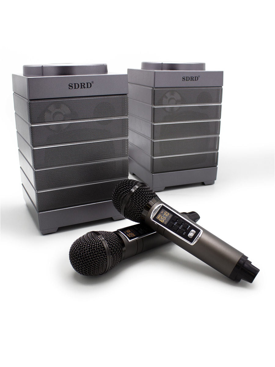 SDRD SD-128 BLUETOOTH SPEAKER Dual Wireless Microphone Karaoke Portable Speaker SDRD SD-128 BLUETOOTH SPEAKER Dual Wireless Microphone Karaoke Portable Speaker